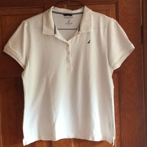 Nautica white cropped golf shirt
